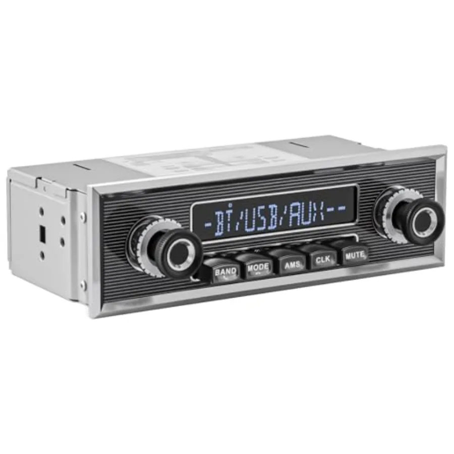 

Автомагнитола в винтажном ретро-стиле Single Din для грузовиков с Bluetooth, ЖК-дисплеем, AM/FM-приемником, USB, AUX-входом, предусилителем и выходом для сабвуфера