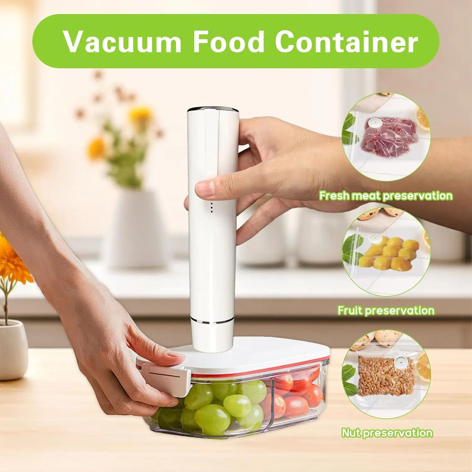 Vacuum Sealer Handheld vacuum sealing machine with 5 Vacuum Bags Type-C Charging Portable Mini Fresh Food Preservation Sealer