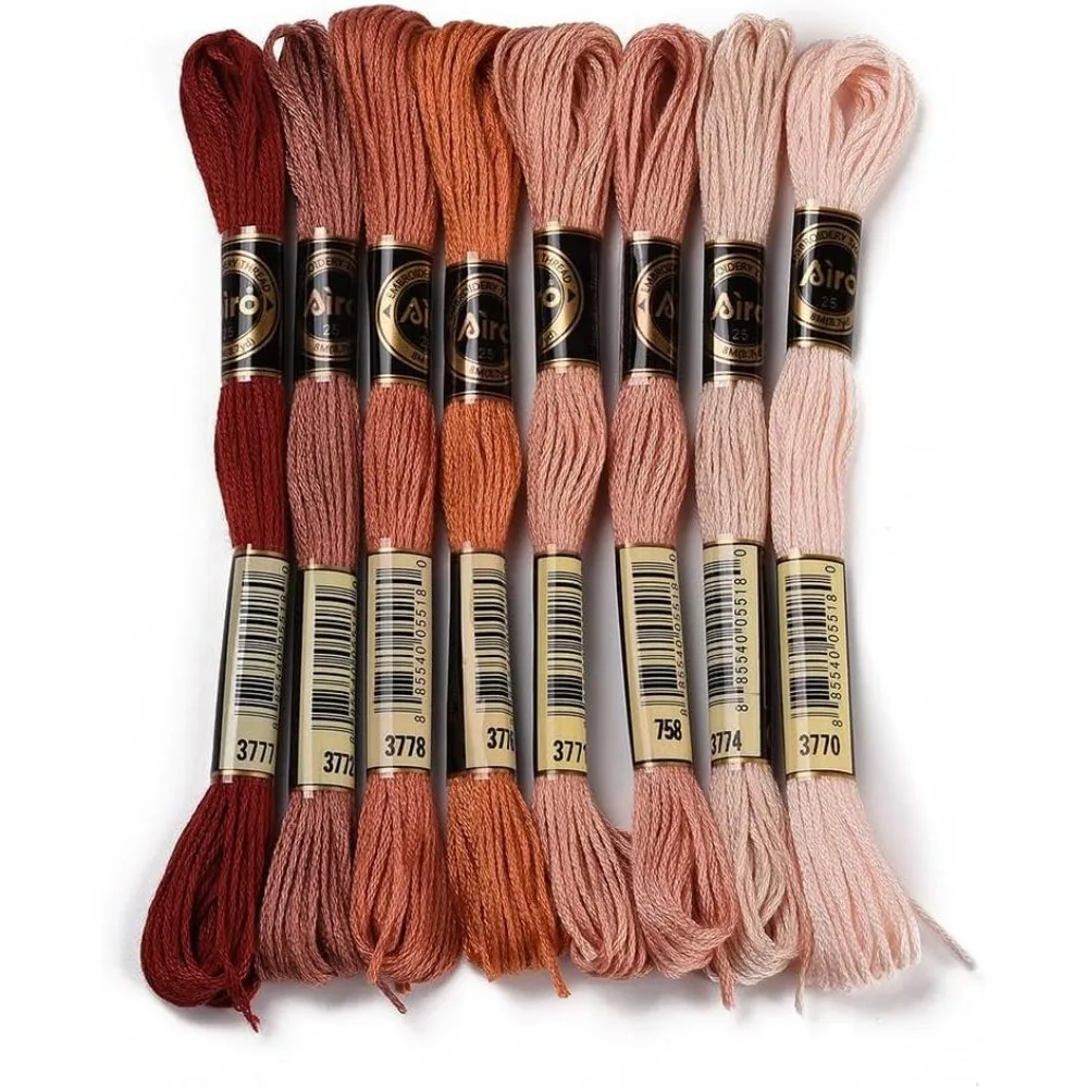 8 Skeins Dark Red Embroidery Floss Friendship Bracelet String Threads Variegated Gradient Color Needlepoint Stitch Yarn