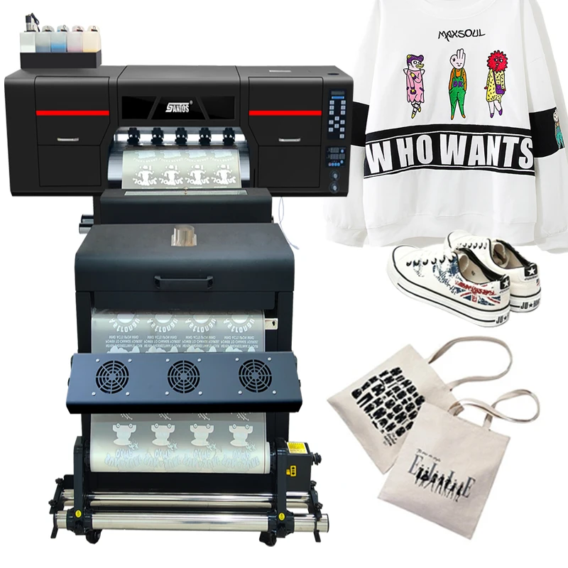 

Santos A1 DTF Printer C/M/Y/K/W Color Wide Format DTF Film Printer A1 60 CM DTF Impresora With Powder Shaking Machine