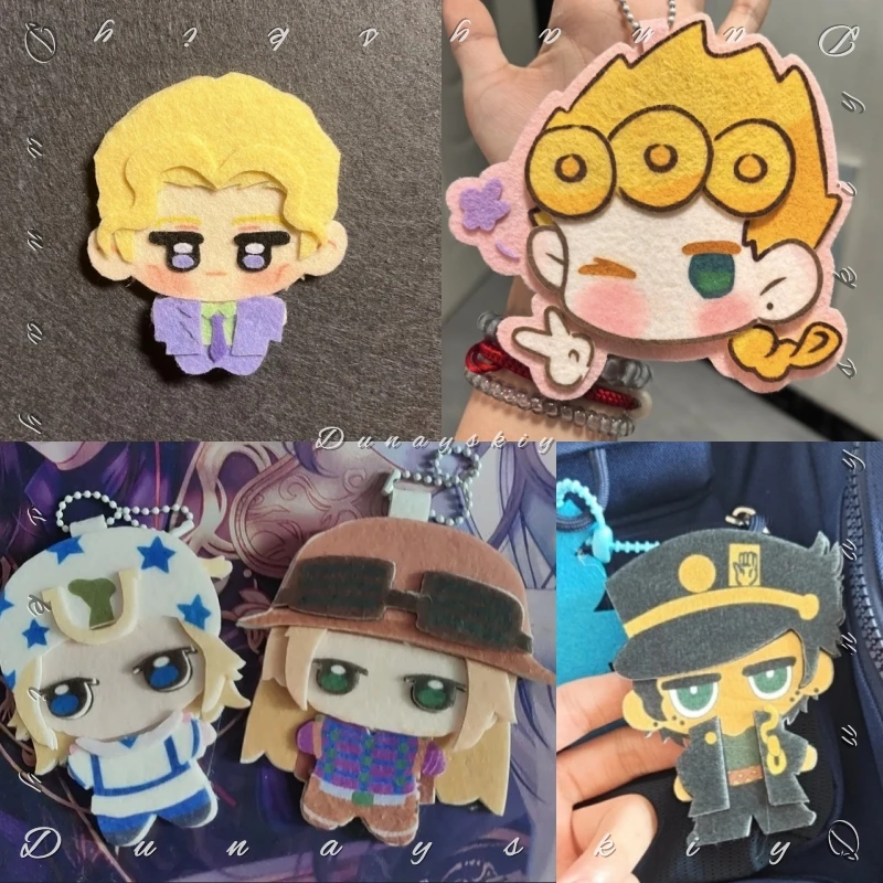 JJBA Kira Yoshikage Jotaro Kujo Johnny Joestar Zeppeli Handmade Non-woven Figure Fabric Flat Felt Figure Cute Chibi Style JooJoo