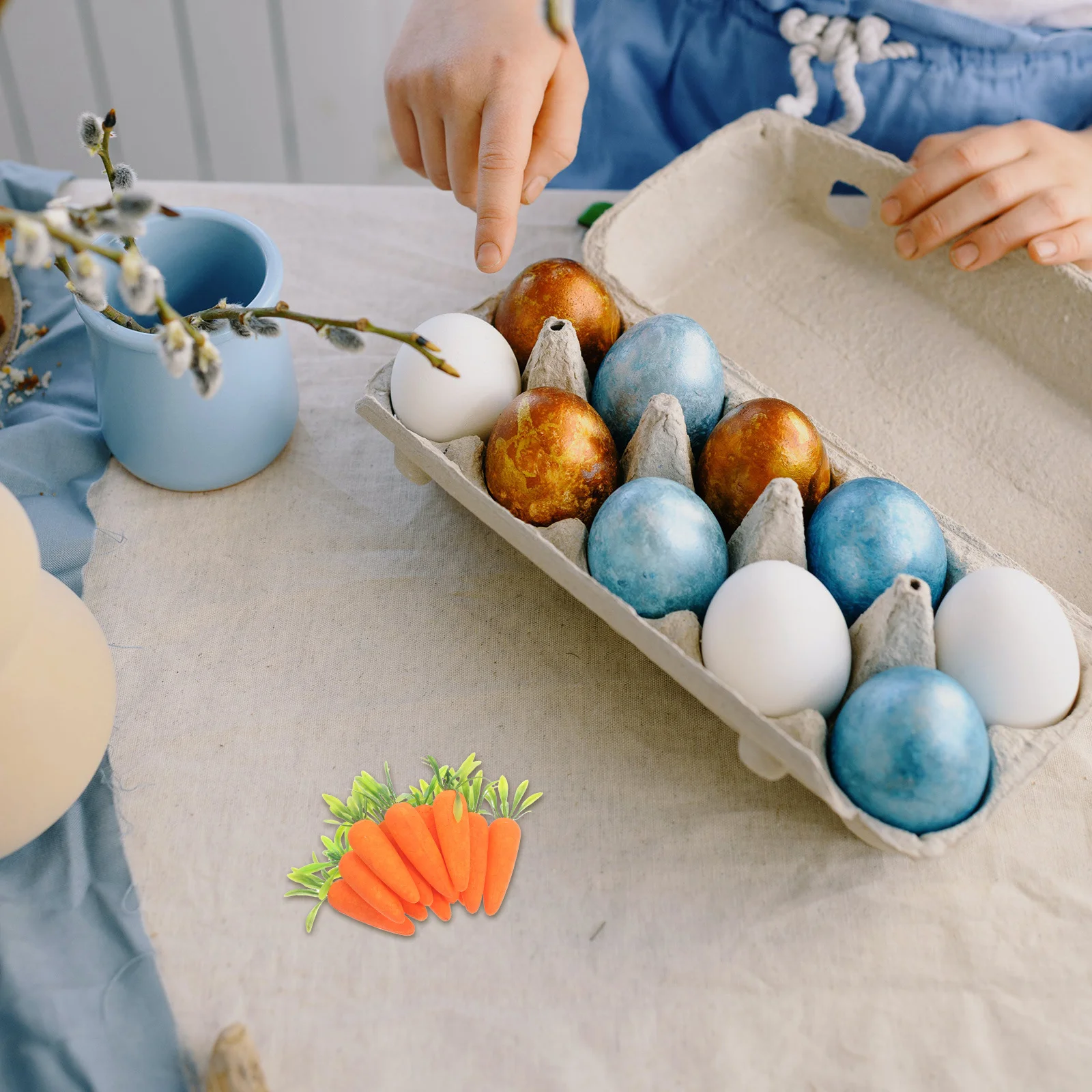 

12pcs Artificial Carrots Realistic Fake Vegetable Miniature Food For Easter Decoration Kids Play Farm Party Decor Faux Food