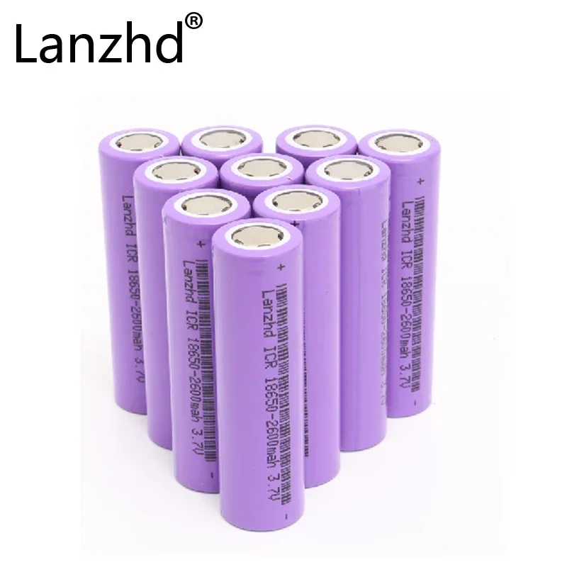 10PCS Rechargeable Batteries 18650 Li-ion 3.7v Batteries lithium ICR 26F Battery for Led Flashlights 2600MAH Capacity