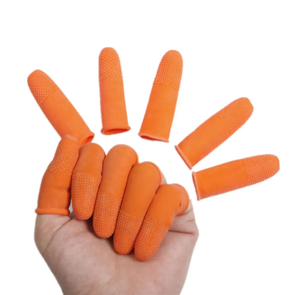 

100pcs Non-slip Finger Cots Fingertip Protector Flexible Stretchy Natural Emulsion Material Medical Craft Nail for Teachers