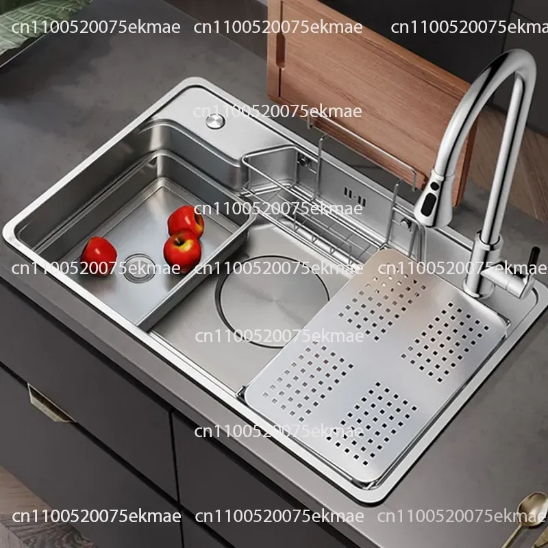 304 Stainless Steel Kitchen Dishwashing Sink Handmade Basin Single Sink Kitchen Vegetable Sink Embedded Under The Counter