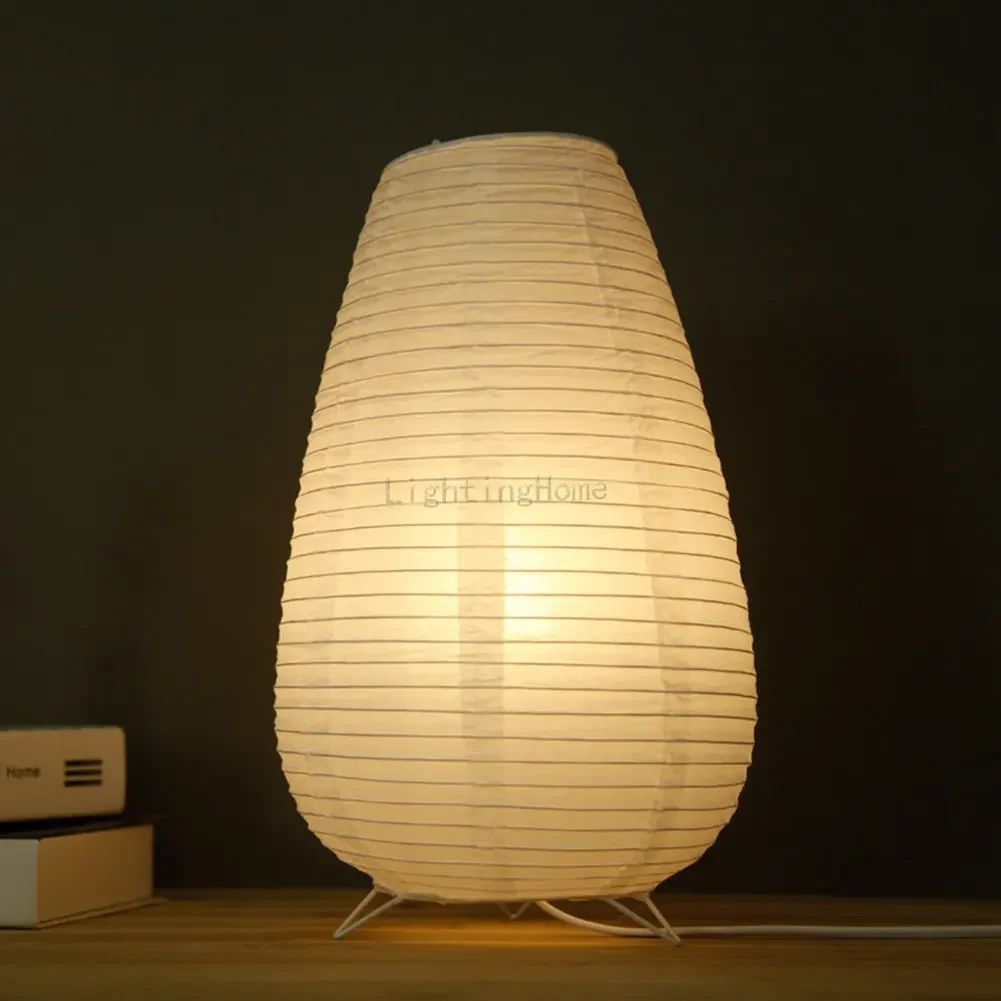 Imagem -05 - Nordic Paper Lantern Table Lamp Noite Led Lighting Decor Estilo Japonês Vida Moderna Quarto de Estudo Cabeceira Transporte da Gota