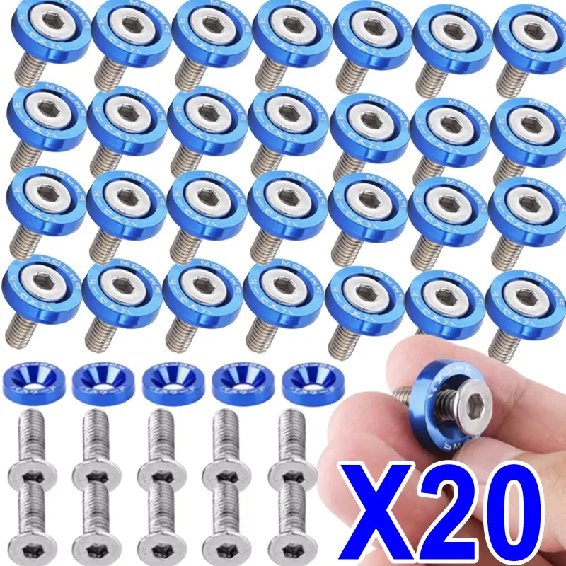 20PCS/Set Car Modification Gasket Screw Fender Bumper Engine Aluminum Concave Screws Hex Fastener JMD Fender Washers Bolts