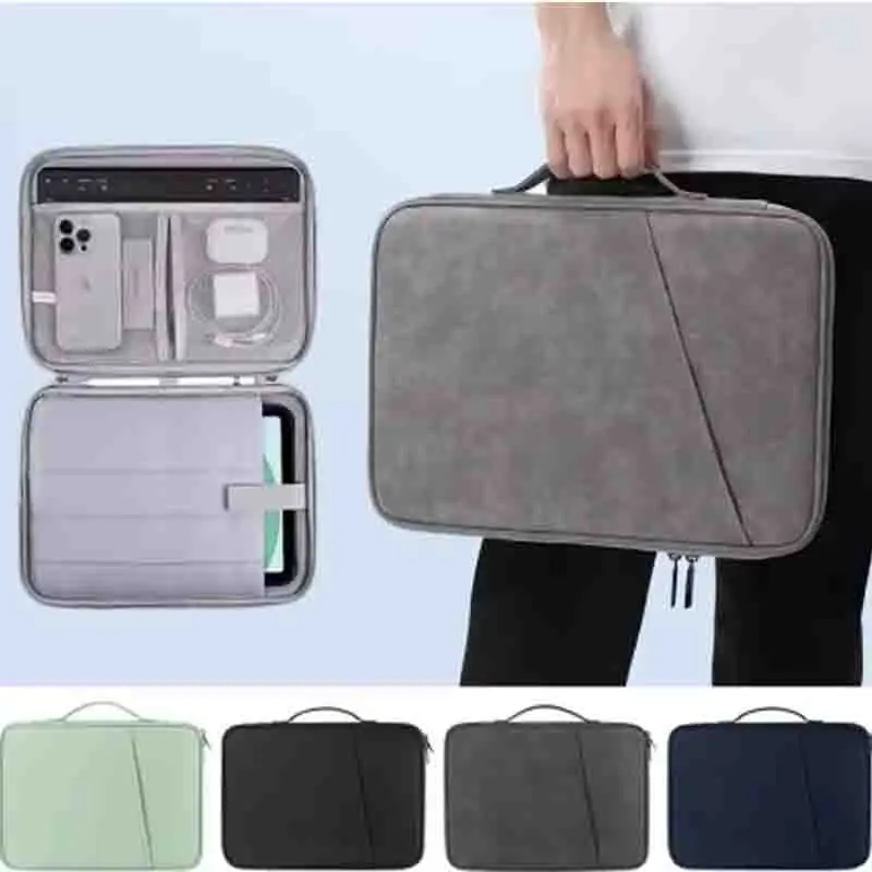 Bolsa para tableta IPad para uso en exteriores, funda protectora de almacenamiento Simple de Color sólido, bolsa interior portátil de viaje, bolsa de almacenamiento para tableta