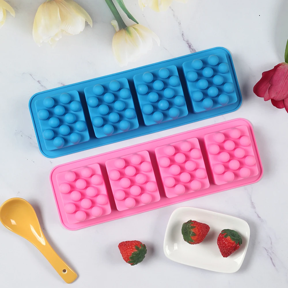 4 Löcher Massage Seifen form quadratische Silikon formen für die Seifen herstellung handgemachte Antihaft-Lotion Riegel form DIY Aroma therapie Handwerk