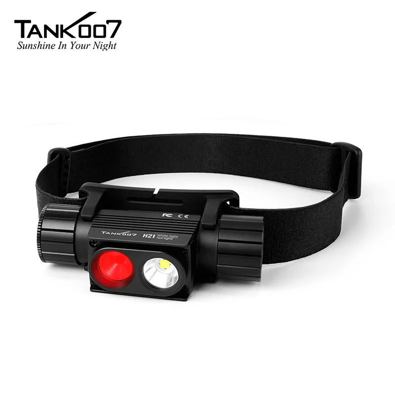 TANK007 Rechargeable Headlamp 1000lm Red/Green/Warm White Dual Light Source with Magnetic LED Flashlight for Outdoor Work Hiking
