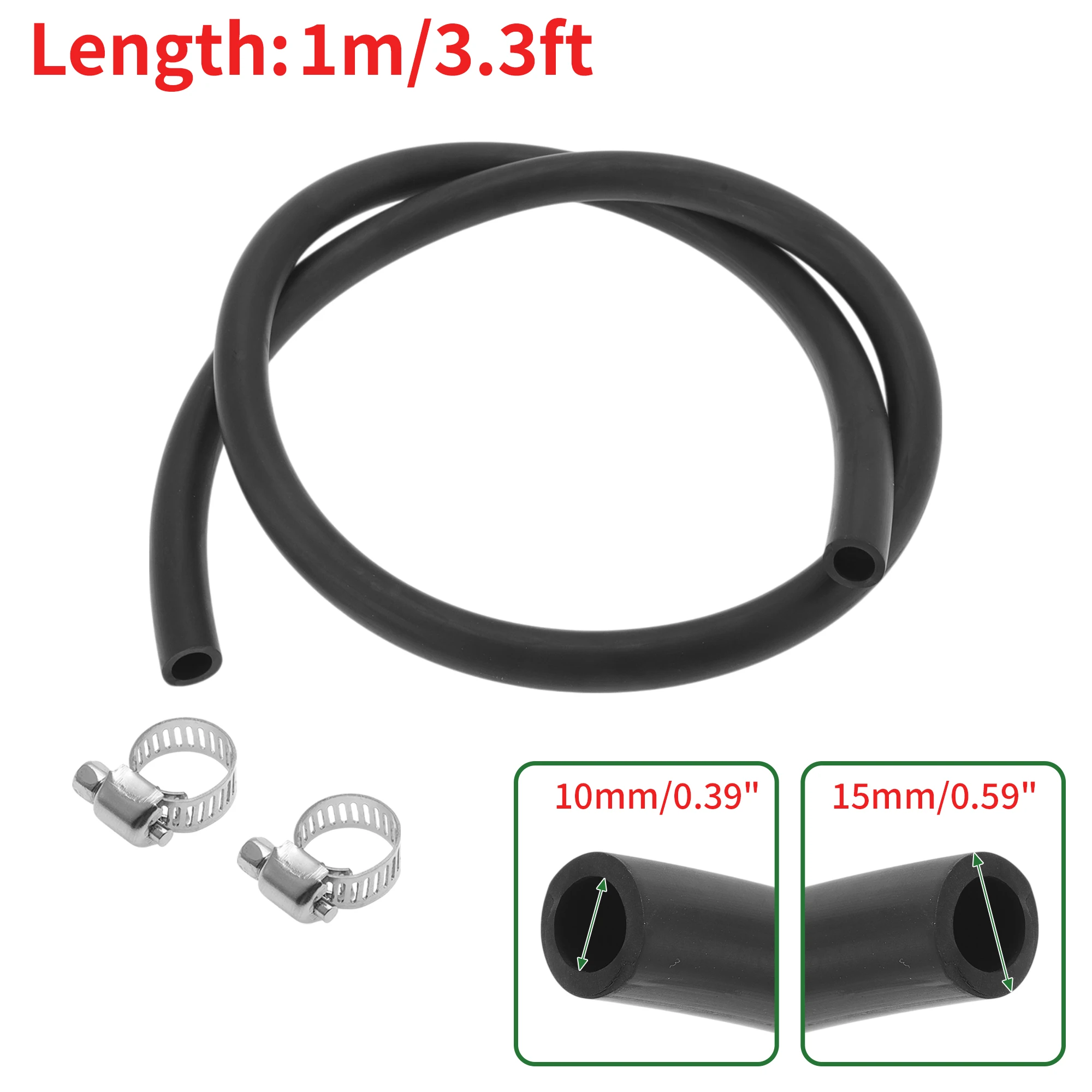 

UXCELL Шланги для смазочного масла 10 мм/0,39 дюйма 15 мм/0,59 дюйма 3,3 фута Шланг для воды Трубка