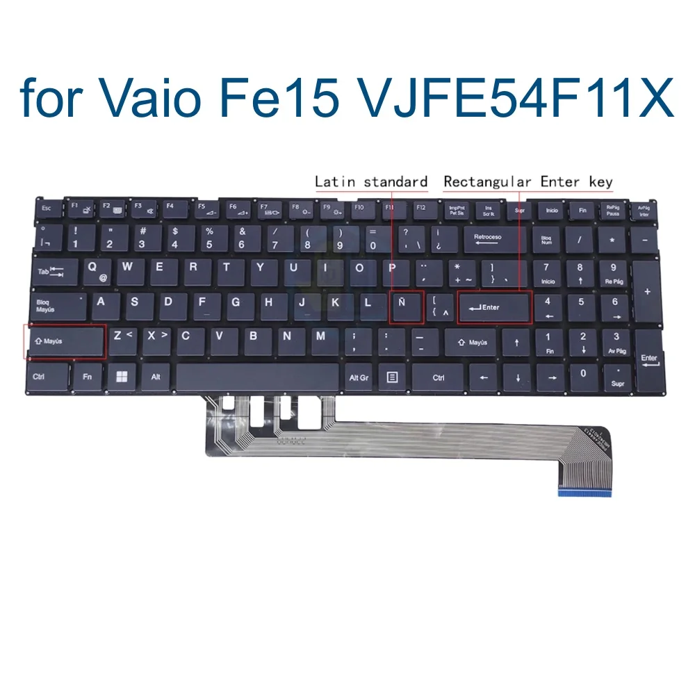 Imagem -01 - Teclado Latino Pt-br Brasil Notebook Português Brasileiro Mb3424012 Vjfe54f11x Vjfe54a0111h Vjfe54a0211h 15.6 Novo