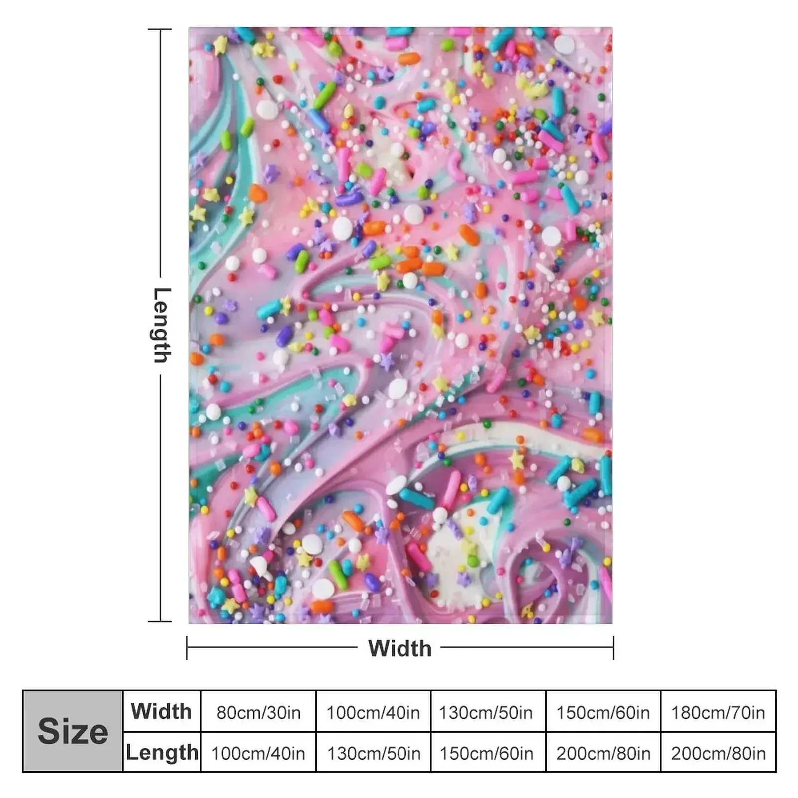 Colorful Candy Swirls with Sprinkles Throw Blanket Furrys Thermals For Travel blankets ands Cute Plaid Blankets
