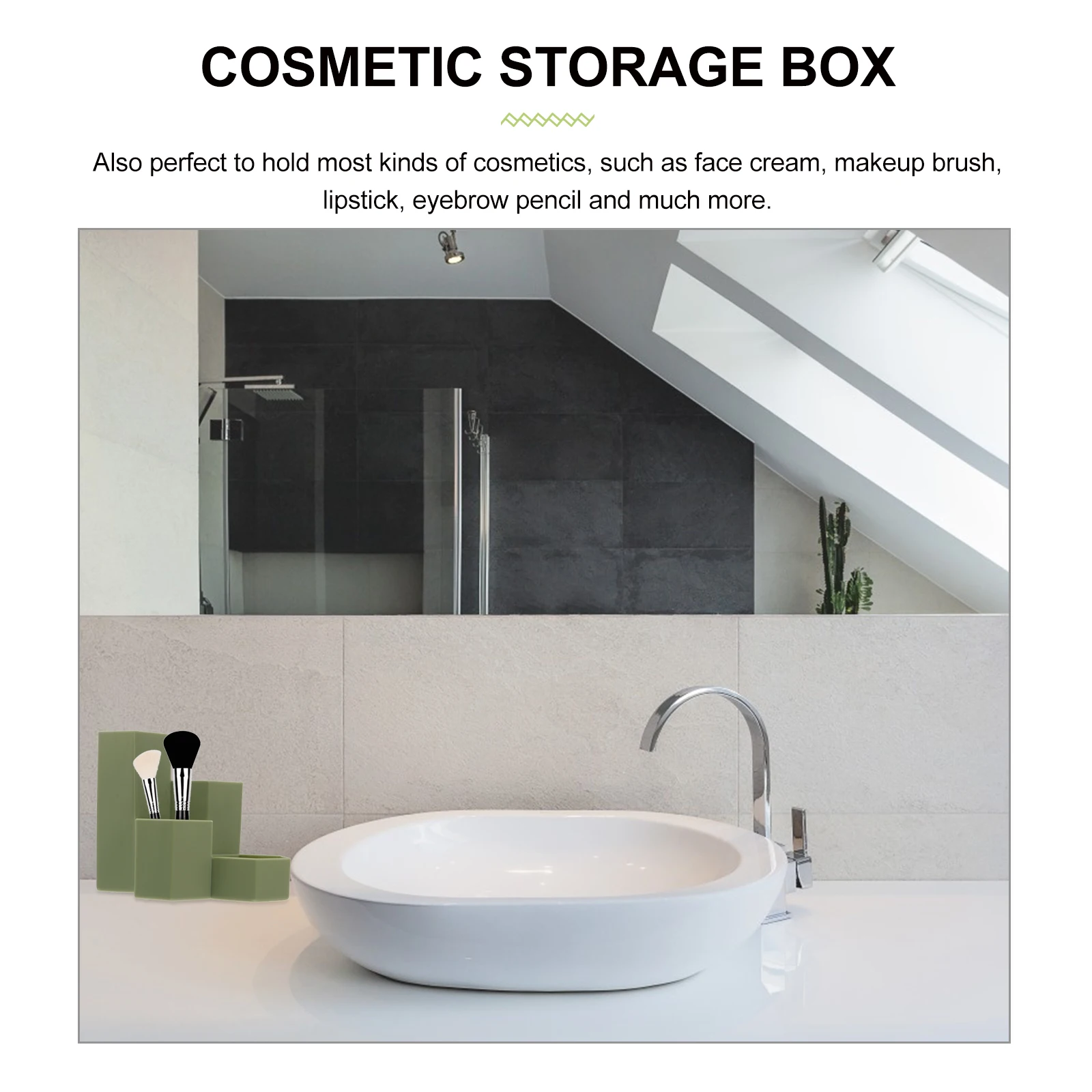 

Hexagonal Pen Holder 4 Section ganizer Green Plastic Stationery Storage Desk Tidy Makeup Case Pen Box