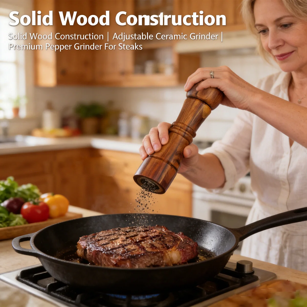 5 Inch 7 Inch Grinder; Pepper Grinder; Oak Wood; Sichuan Pepper; Freshly Ground Pepper Powder; Seasoning Jar.