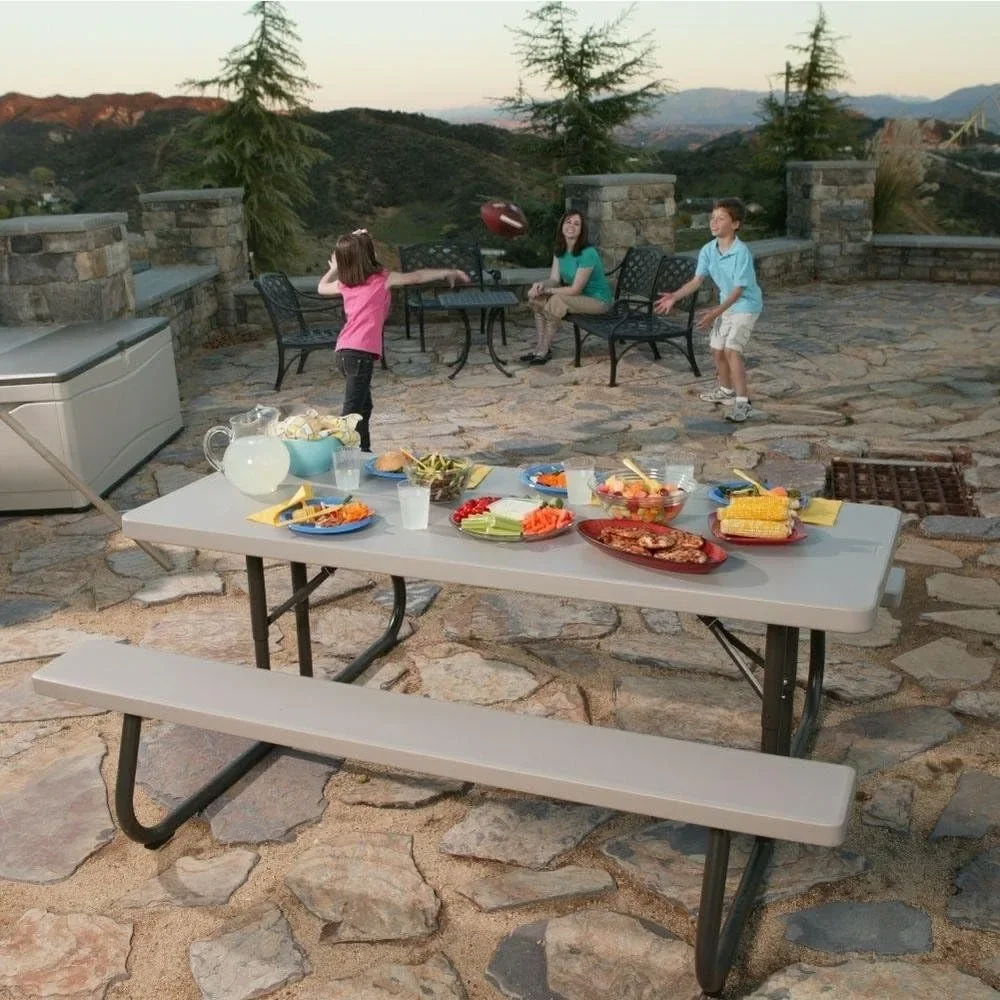 

Folding Picnic Table, 6 Feet, Putty