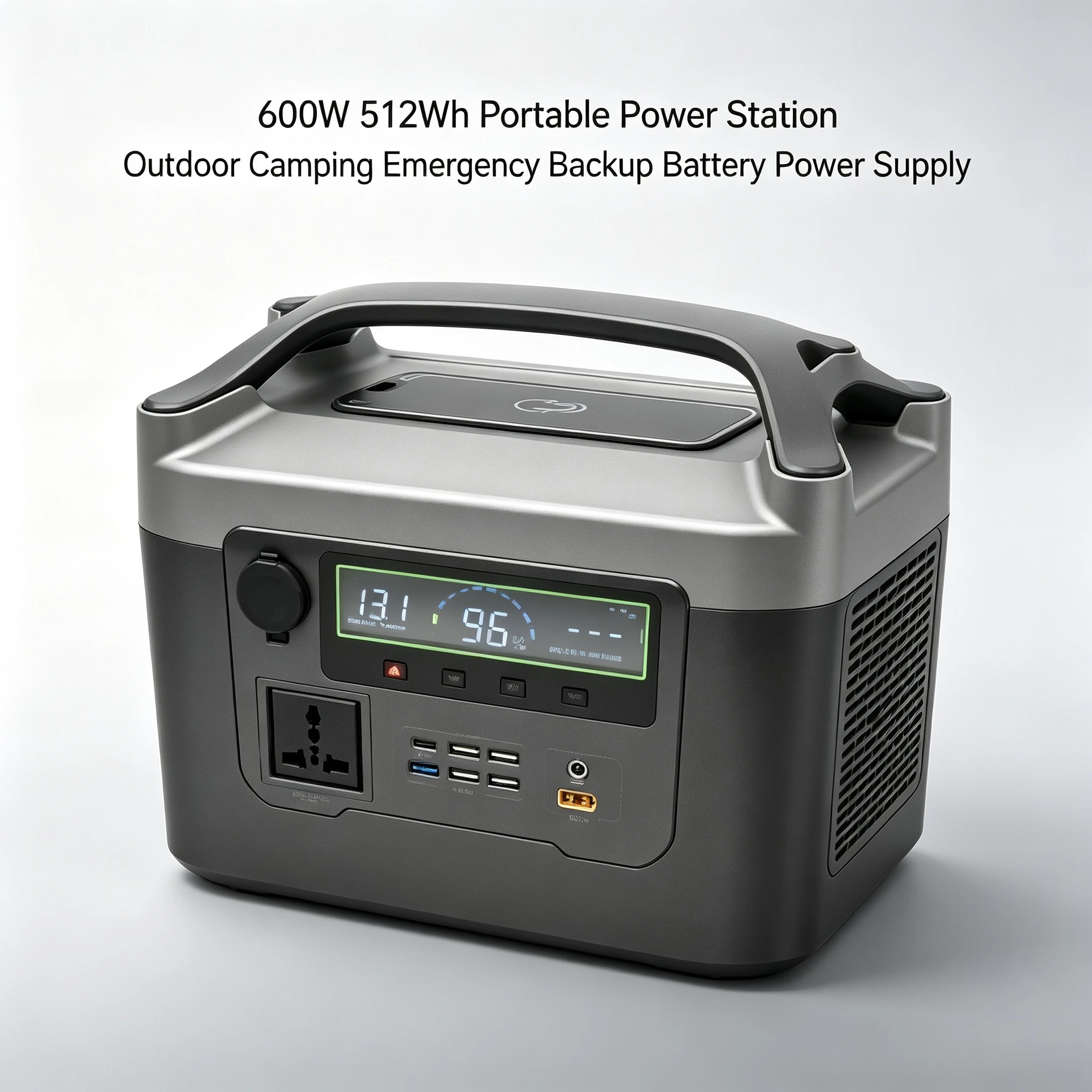 600W Solar Powered Outdoor Energy Storage Power Supply Portable Fast Charging Power Bank For Camping Street Vending Outdoor Use