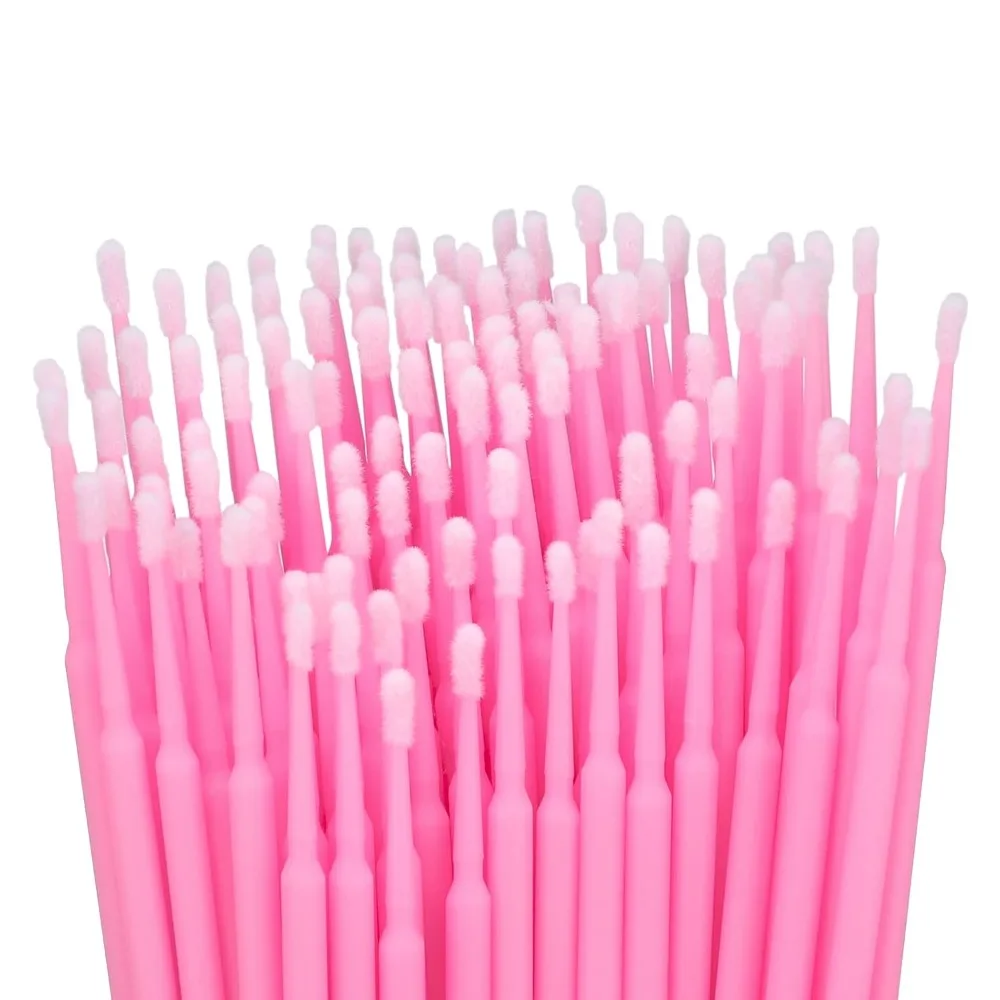 500PCS Disposable Micro Cotton Swabs Bendable Eyelash Extension Glue Remover Applicator Brushes view 5