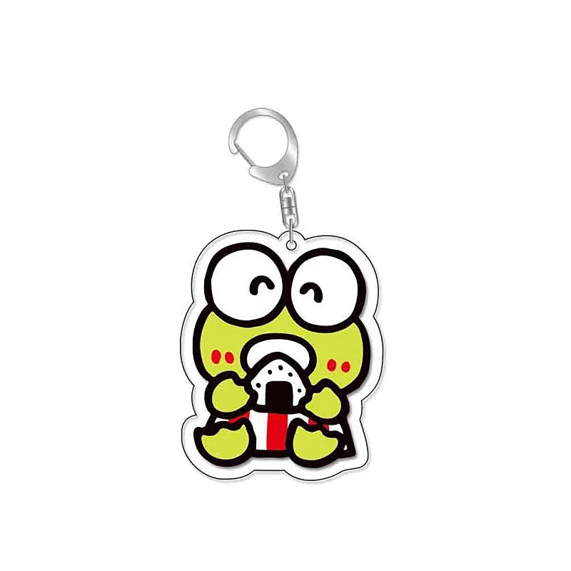 MINISO Sanrio Keroppi Cute Cartoon Frog Keychain Kawaii Keyring Bag Parts & Trendy Gift