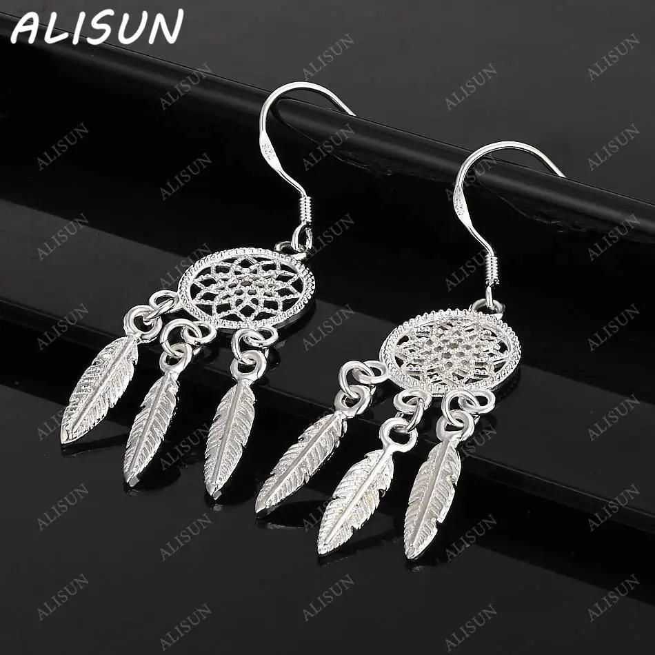 

ALISUN 925 Sterling Silver Dreamcatcher Earrings Drop Earrings For Women Fashion Jewelry Charm Grace Noble Wedding Accessories