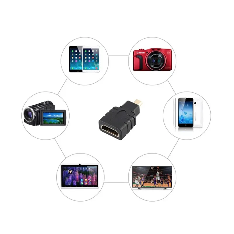 Micro HDMI-совместимый штекер к HDMI-совместимый штекер типа D штекер золотистый фоторазъем для HD TV камеры