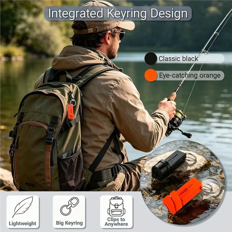 [NEW!ABKG】 2Pcs Fishing Hook Threader Tool Magnetic Fly Threader F With Keychain