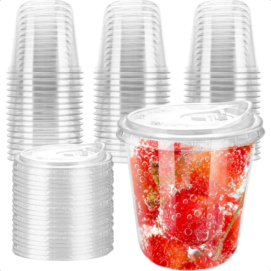 

12 унций бокалы с соломинкой, крышками, чашки для питья, прозрачные пластиковые бокалы для вина для вечеринок, дней рождения, свадьбы, встречи Chri