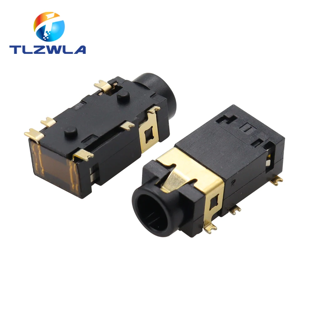 10PCS 3.5 MM Headphone Socket Audio Socket PJ-342 Surface Mounted 6 Feet Double Track Gold Plated PJ342