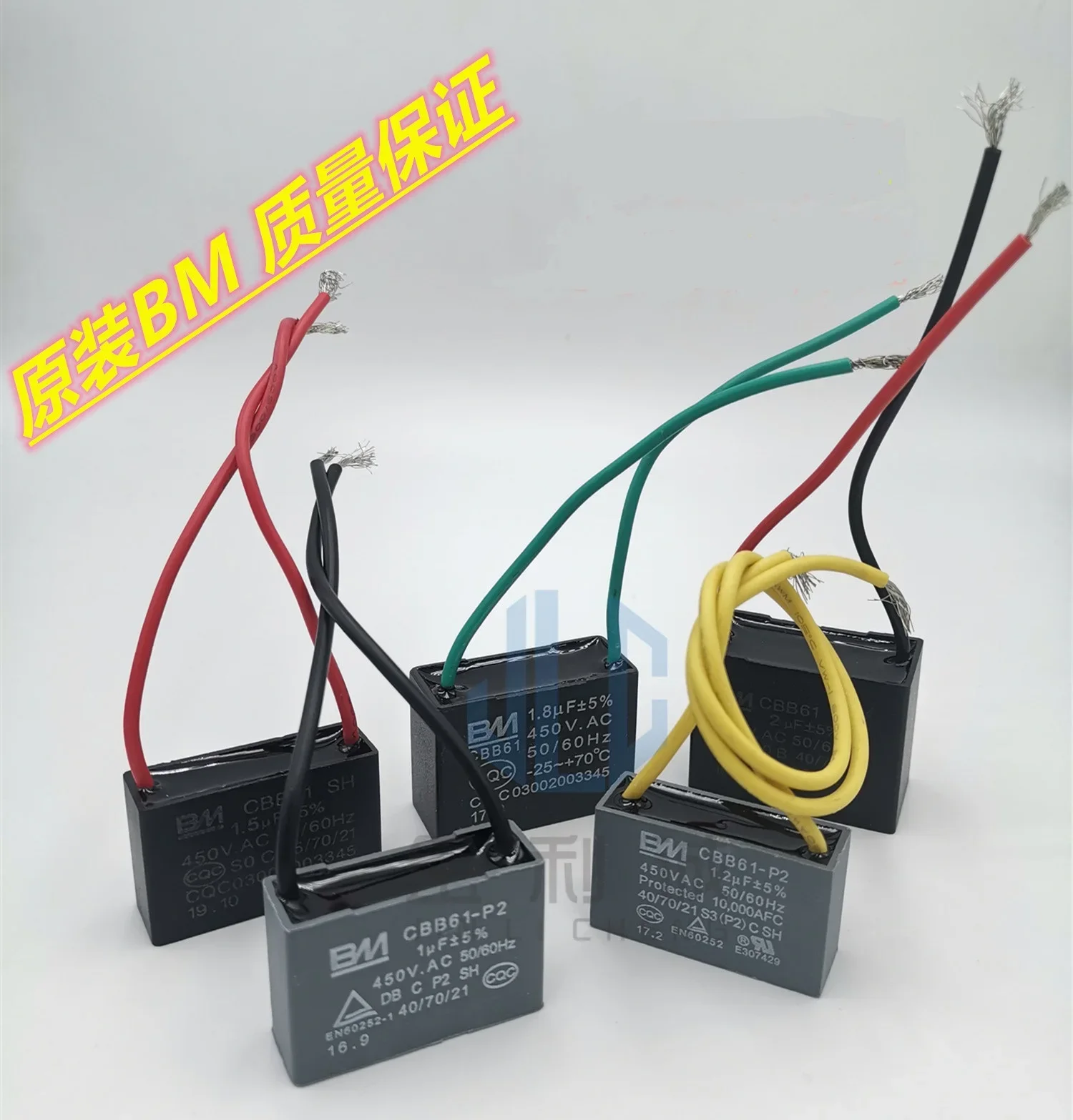 10 Piezas de Condensador de Arranque para Ventilador de Techo y Campana Extractora CBB61 1//1.5/1.8/2/2.5/3UF 450V CBB61-P2