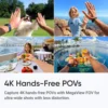Insta360 GO 3S 4K 小型ポータブル Vlogging カメラ、ハンズフリー POV、どこにでもマウント、安定化、140 分のバッテリー寿命、10 メートル防水 5