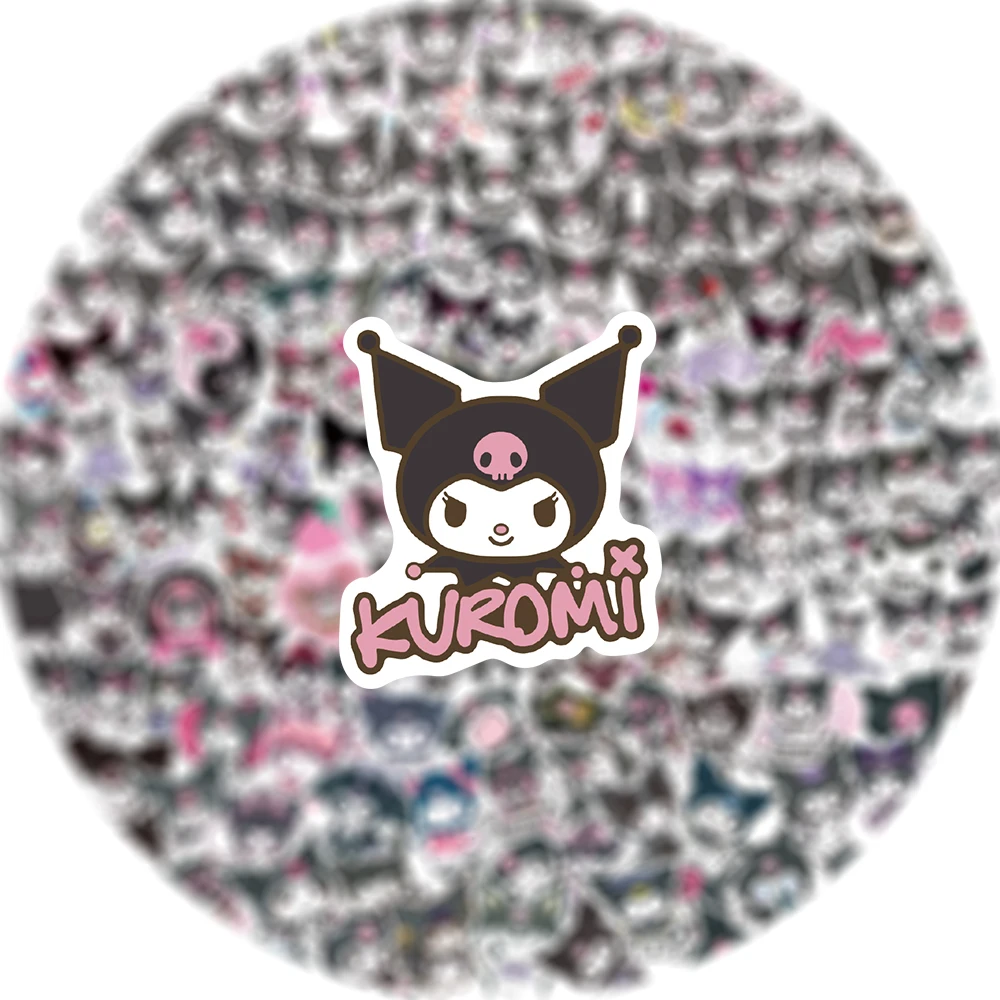 50/100/200Pcs Kawaii Anime Sanrio Kuromi Stickers Skateboard Guitar Suitcase Motorcycle Graffiti Decal Waterproof Sticker Toys