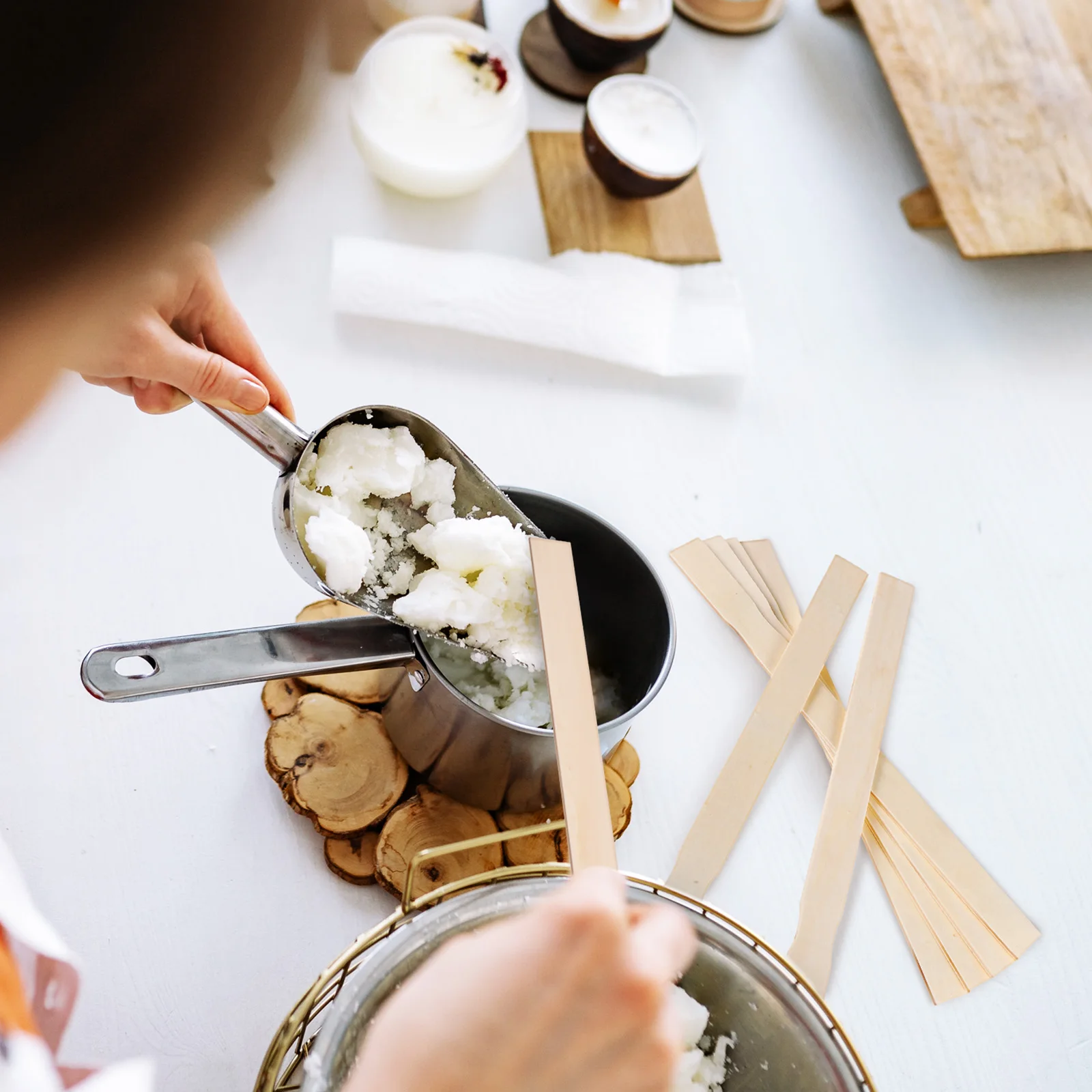 

25Pcs Wooden Stir Sticks Durable Smooth Mixing Sticks Paint Stirrers Craft Supplies DIY Handmade Materials Paint Stirrer