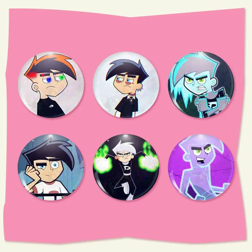 Danny Phantom Tinplate Brooch Figure Icon Badge Handmade Brooches For Backpack Clothes Decoration