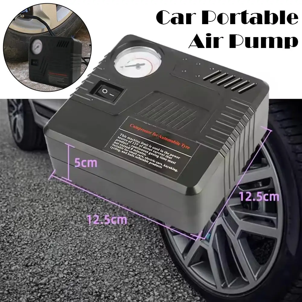 Tire Inflator Portable Air Compressor Faster Air Pump For Car Tires With Tire Pressure Gauge DC 12V Air Compressor Portable P0S6