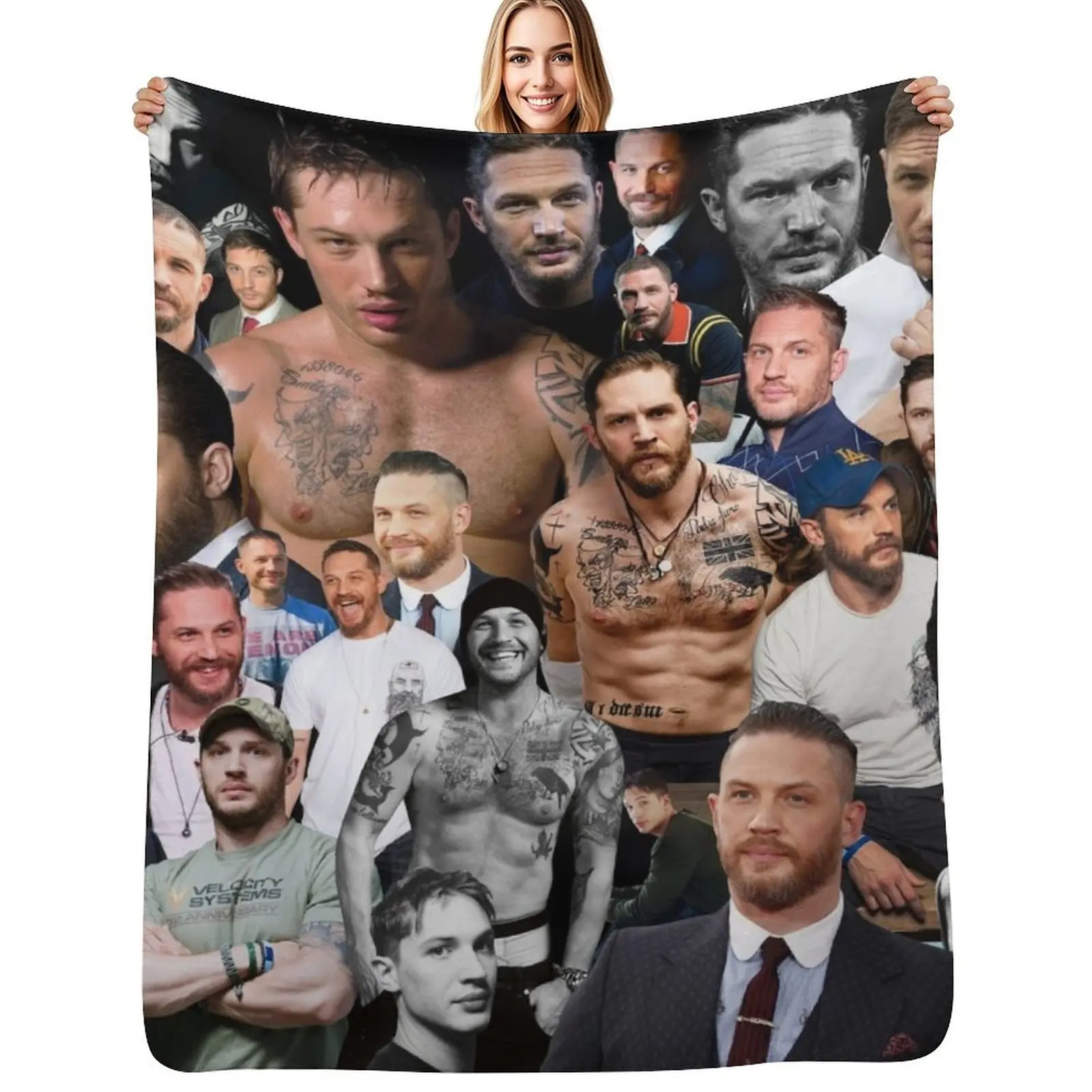 

Tom Hardy Throw Blanket Travel christmas gifts Furry Decorative Sofas Blankets