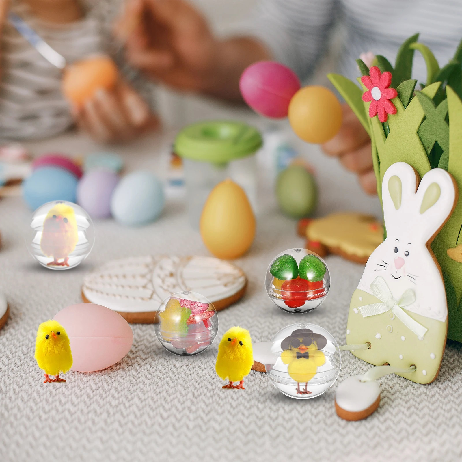 

100pcs Fillable Plastic Balls Clear Empty Toys for Favor Packing Ball Kids Claw Machine Party Favors Reusable Safe Play