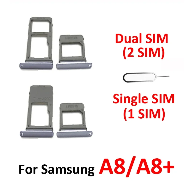 Поп-телефон, лоток для SIM-карты для Samsung Galaxy A8 2018, A530 A530F A8 + A730 A730F, новый держатель адаптера для карт Micro SD