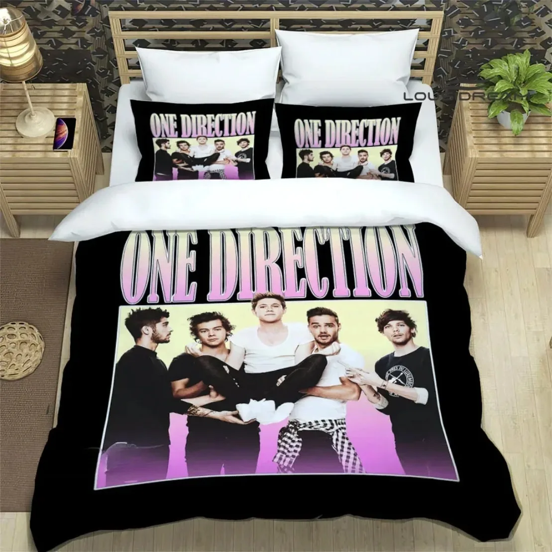 One-Direction Rock 1D Duvet Cover Pillowcase Bedding Set Adult Boy Girl Bedroom Decoration Teenagers' Gifts Single Double Size