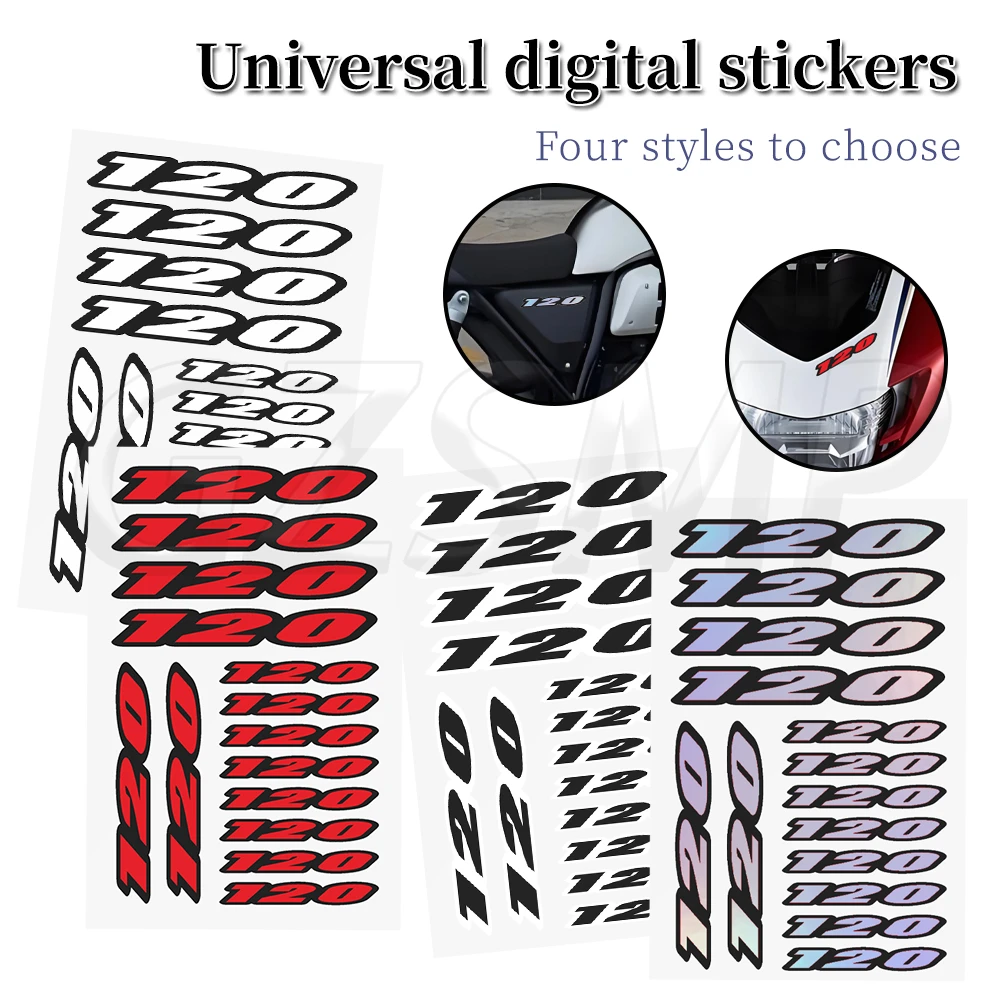 

Motorcycle Stickers Number 120 Deco Emblem Fuel Tank Front Fairing Helemt Fender Decals Fit for TRIUMPH Bonneville T120