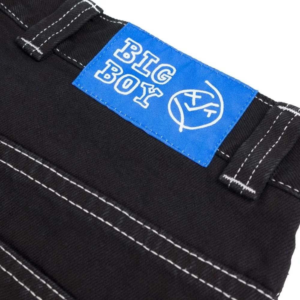 Pantaloncini da ragazzo grande Pantaloni sportivi con grafica nera Harajuku Polar Skate Streetwear Pantaloncini di jeans Ricamo 2024 Nuovi vestiti larghi da uomo