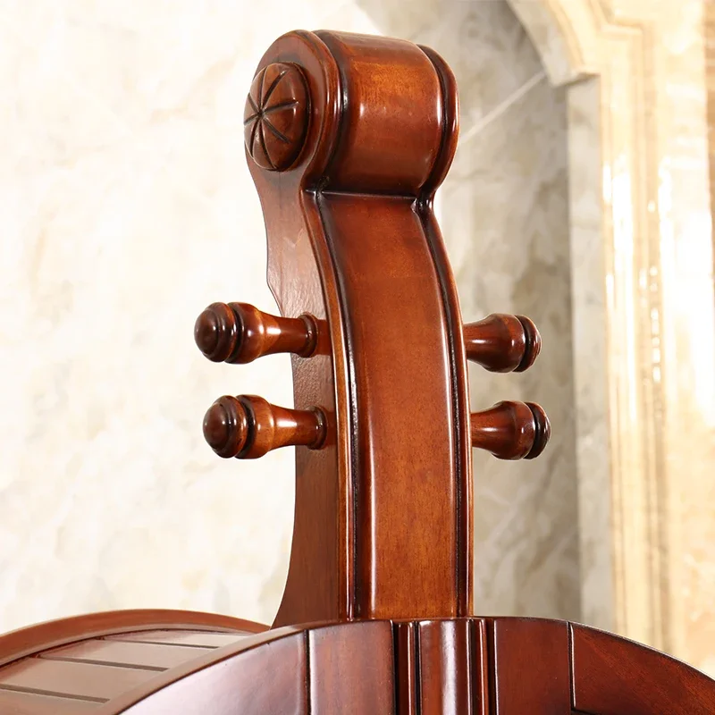 Furniture Violin Wine Cabinet American Creative Curio Cabinet Log Solid Wood Wine Cabinet Water-Based Paint