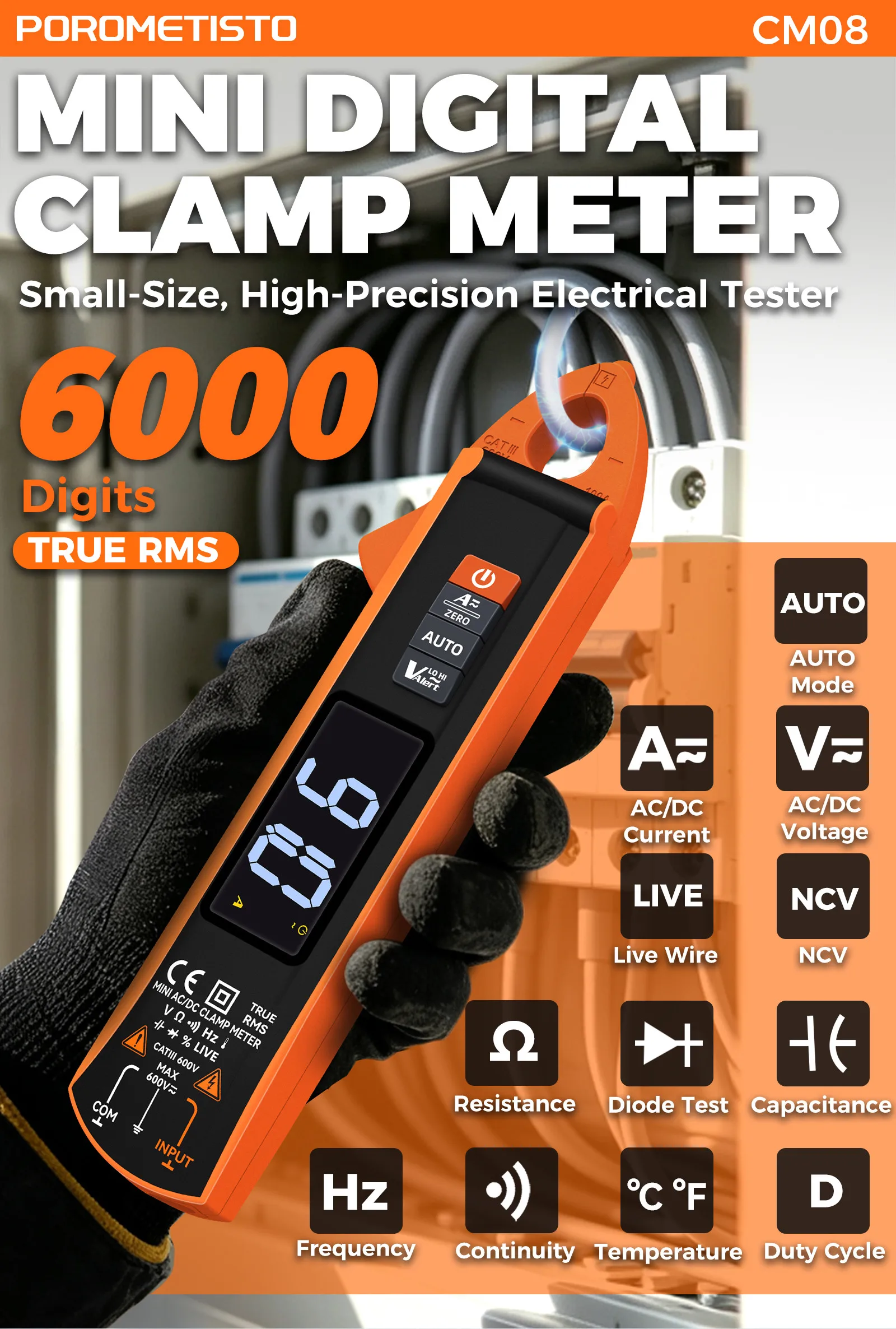 Digitales Zangenmessgerät Multimeter AC/DC 600A/1000A Amperemeter True RMS Multimeter Hochpräzise Kapazitätsmessung NCV Ohm Hz Spannungsprüfer – Detail 16