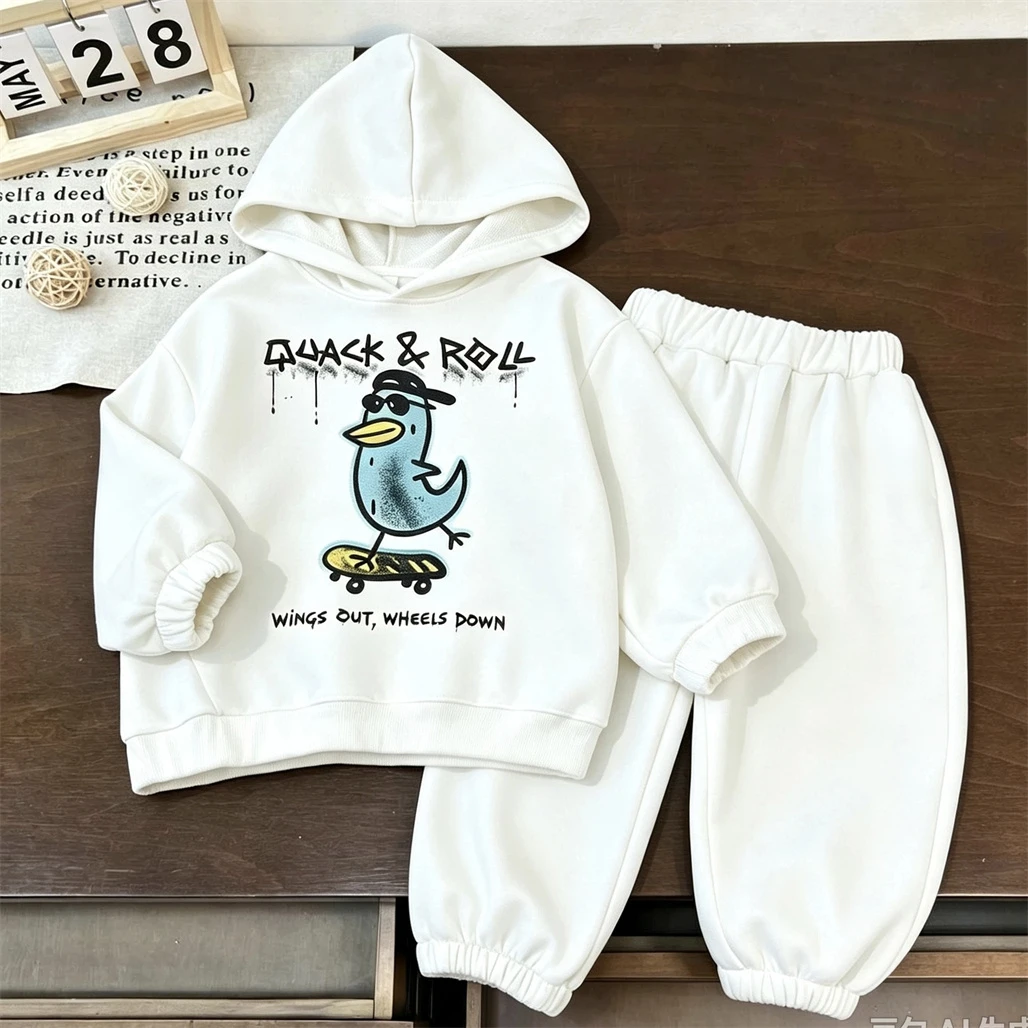 Neues Design für Kinder: Sweatshirts + Hosen, zweiteiliges Set, Oberbekleidung, Kinder-Trainingsanzüge, lässige Mode, Kapuzenpullover, lockere Hosen, Unisex-Kleidung. – Detail 2