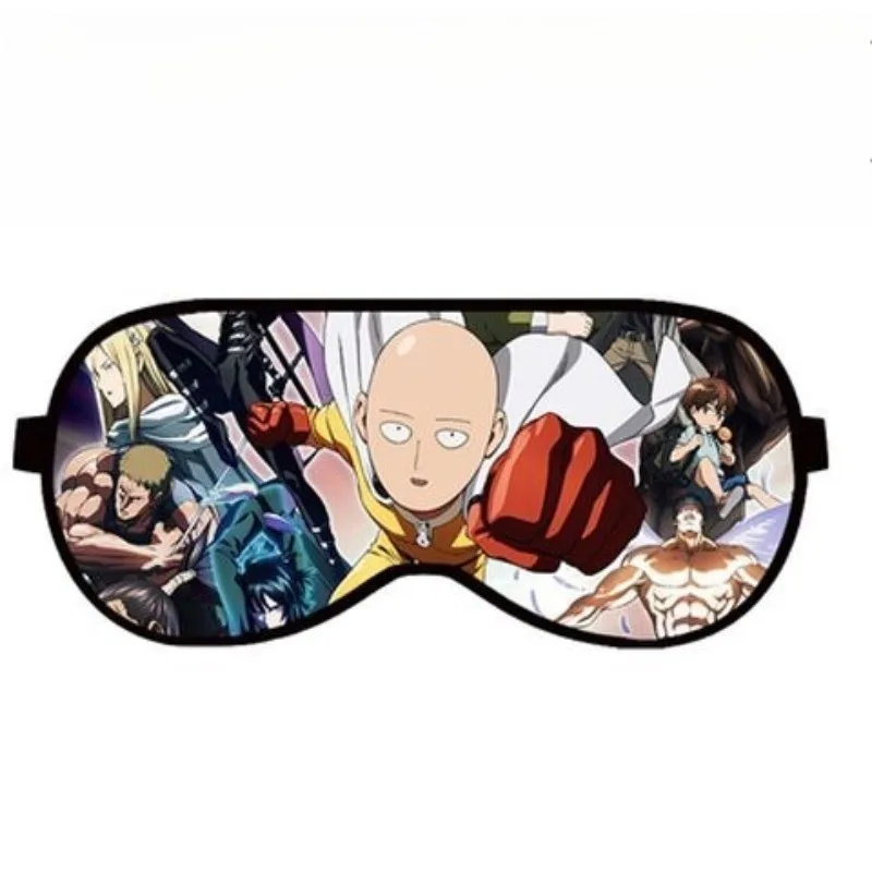 الرسوم المتحركة واحد لكمة رجل Saitama 2D الكرتون الطرفية كيس الثلج قناع عين النوم ضوء حجب تنفس قناع عين الصبي الهدايا