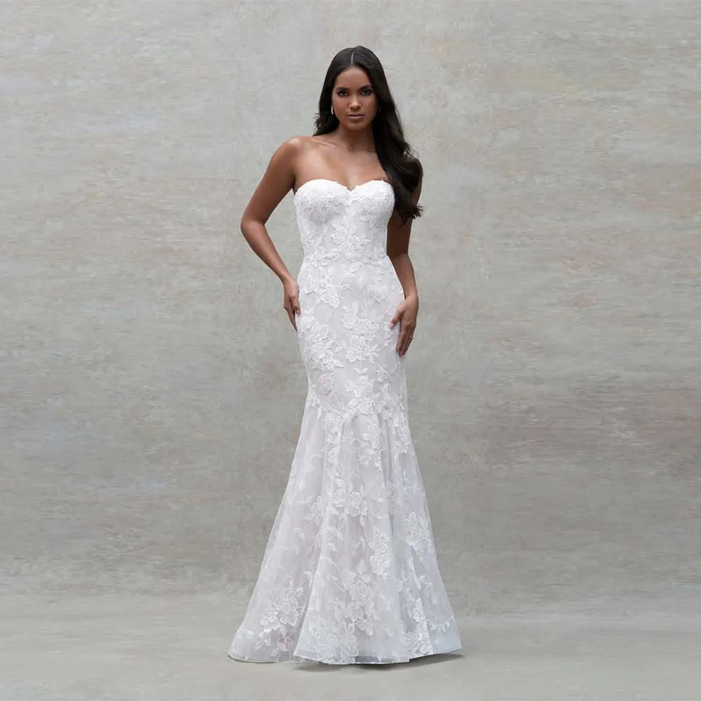 Personalizado querida sereia vestido de casamento de noiva graça fora do ombro renda applique vestido de casamento trem varredura vestidos de novia