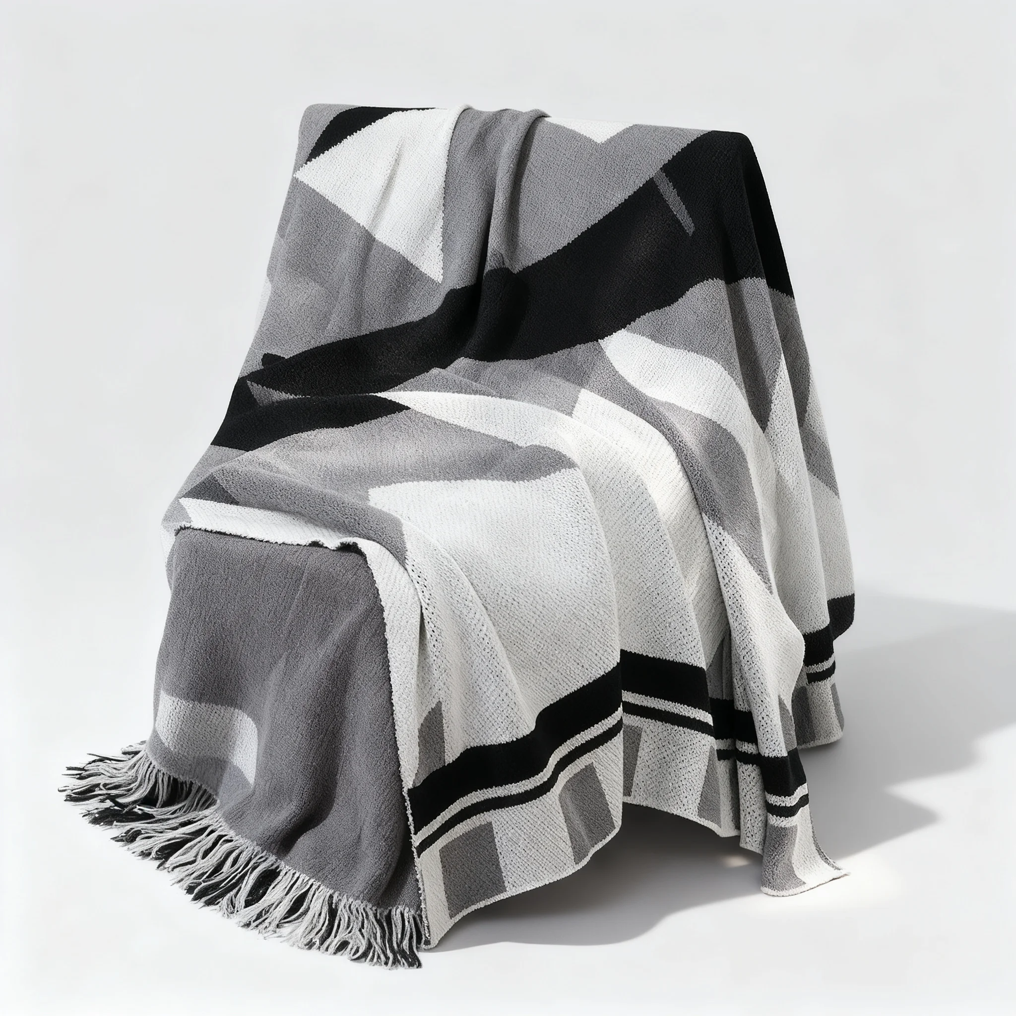 Chunky Knit Throw Blanket, Nordic Hygge Style, Soft Hand-Knitted Look, Cozy Couch Sofa Decor, Instagrammable Boho Bed Runner, Of