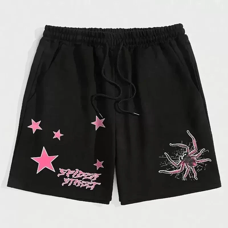2026 Summer New Dark Gothic Men's and Women's Printed Shorts Five Quarter Shorts Shorts
