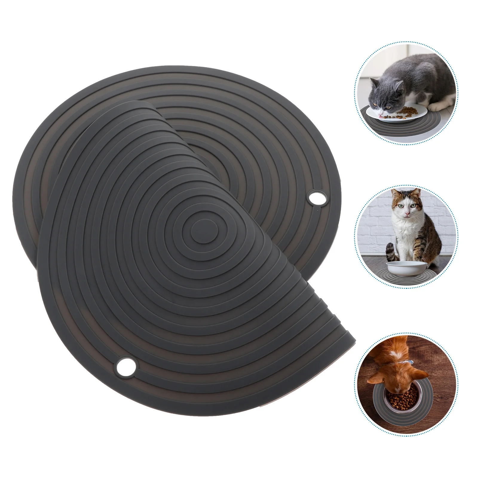 

2 Pcs Pet Silicone Heat Insulation Pad Child Dinner Mats Silica Gel Microwave Placemat for Cat Bowls