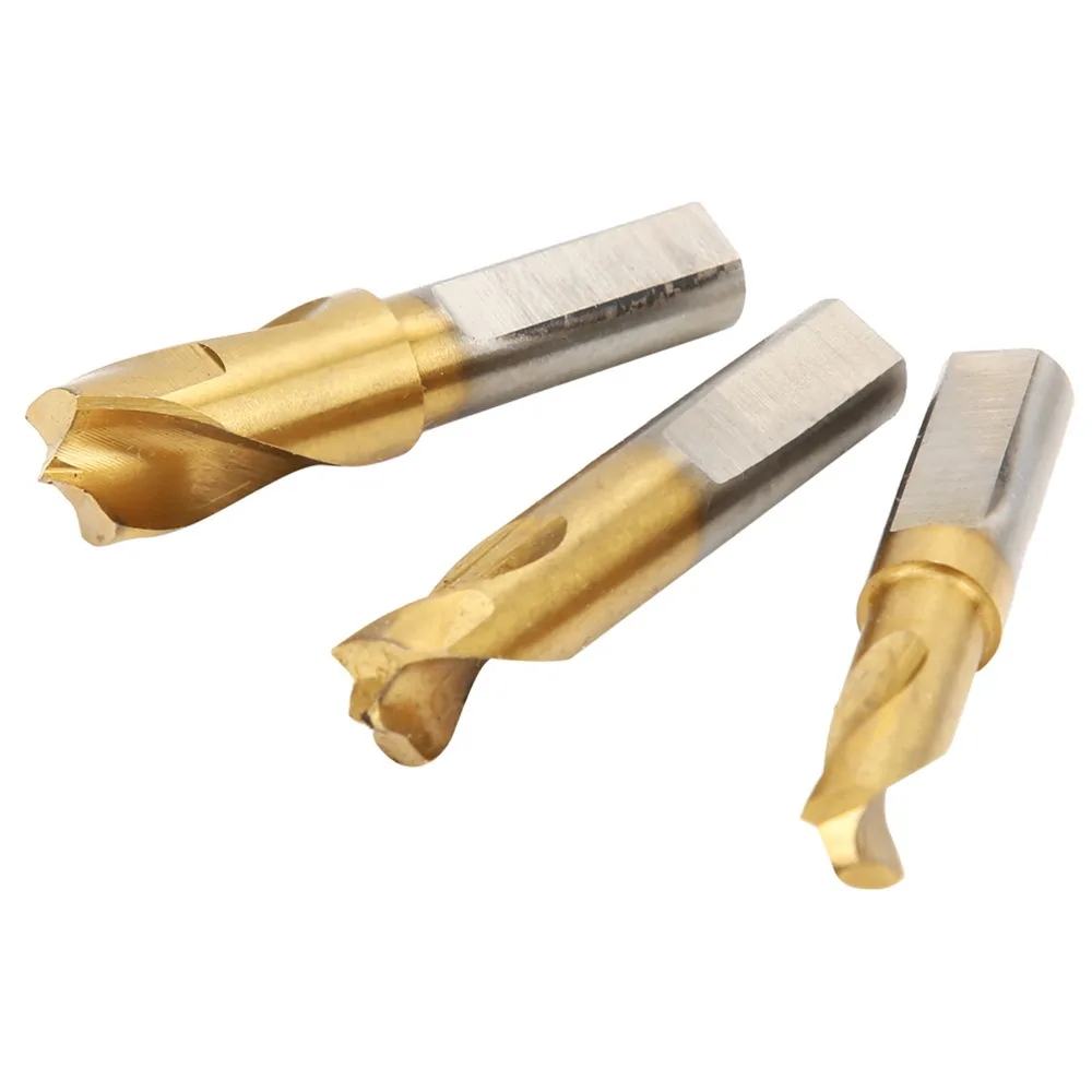 3pcs HSS Cobalt Steel Spot Weld Drill Bit Set Titanium Coated 1/4in 5/16in 3/8in Weld Cutter Set High Speed Steel Spot Weld