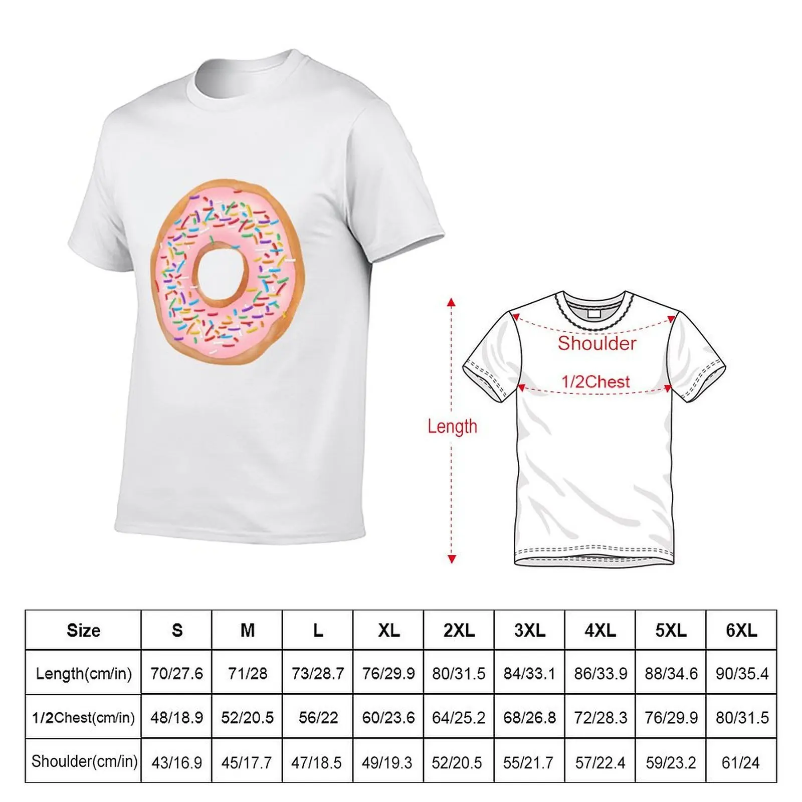 Donut with Pink Frosting Sprinkles Cute Doughnut Food T-Shirt designer shirts anime t shirts mens tall t shirts